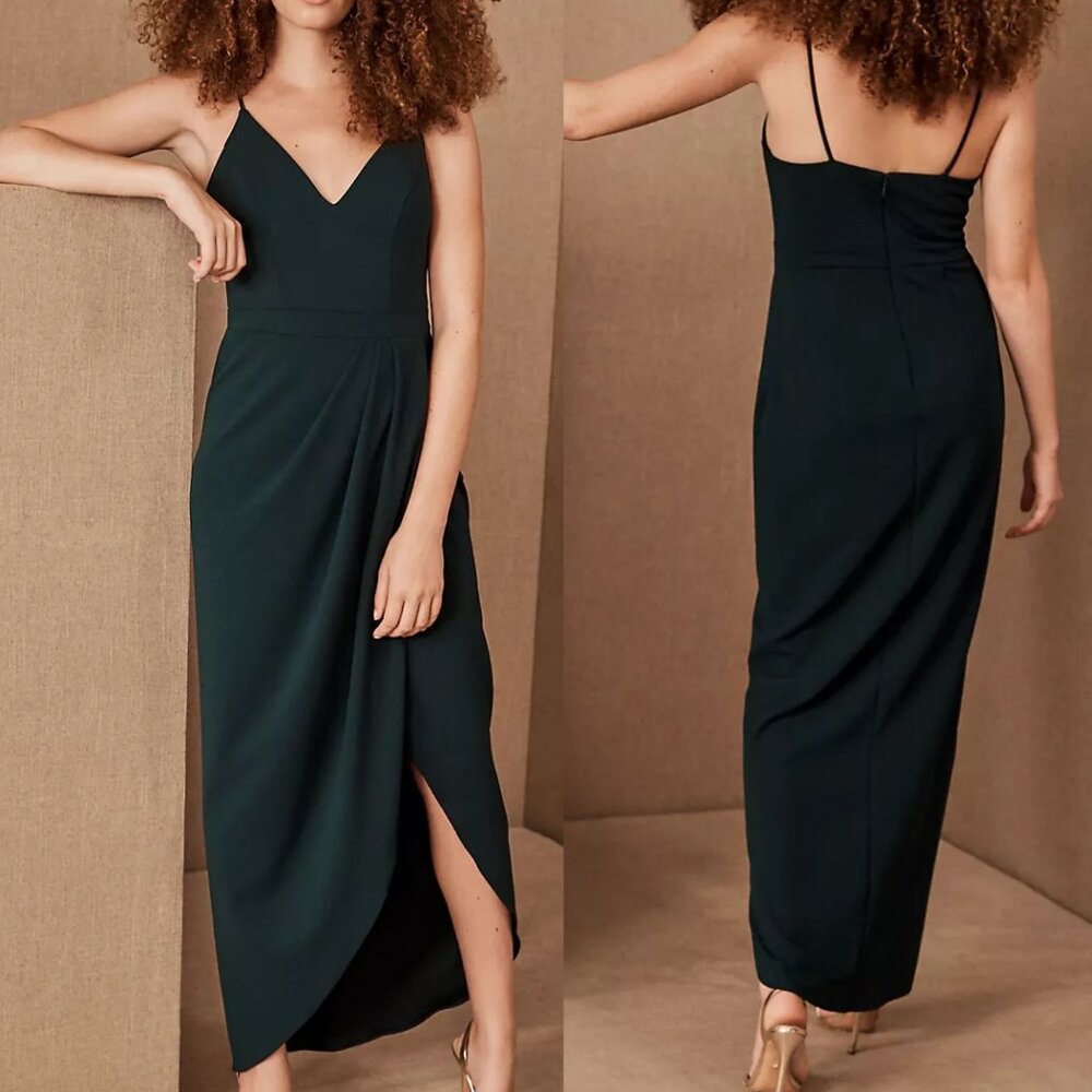NWT Anthropologie BHLDN Caron Dress Dark Emerald Green - US 4 (Orig. $198)
